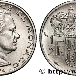 Prix Réduit MONACO 1/2 Franc Rainier III 1974 Paris fwo_833180 Monde