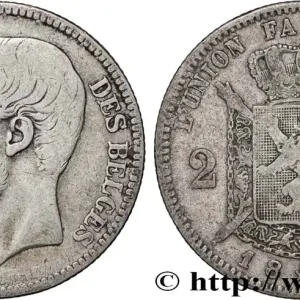Livraison Express BELGIQUE 2 Francs Léopold II légende française 1867 fwo_837064 Monde