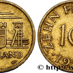 Offre Exclusive TERRITOIRE DE LA SARRE 10 Franken 1954 Paris fwo_846298 Monde