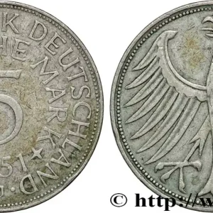ALLEMAGNE 5 Mark aigle 1951 Hambourg - J fwo_848079 Monde Réduction