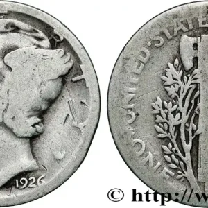 ÉTATS-UNIS D'AMÉRIQUE 1 Dime Mercury 1926 Philadelphie fwo_868710 Monde Expédition Rapide