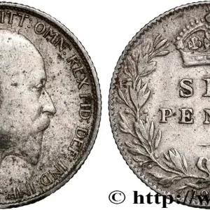 ROYAUME-UNI 6 Pence Edouard VII 1908 fwo_876047 Monde Seulement Aujourd’hui