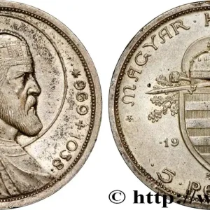 HONGRIE 5 Pengo 900e anniversaire de la mort de St Stephan 1938 Budapest fwo_879641 Monde Exclusif