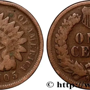 ÉTATS-UNIS D'AMÉRIQUE 1 Cent tête d’indien, 3e type 1905 Philadelphie fwo_887050 Monde Quantité Limitée