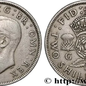 Dernier Modèle ROYAUME-UNI 1 Florin (2 Shillings) Georges VI 1949 fwo_887153 Monde