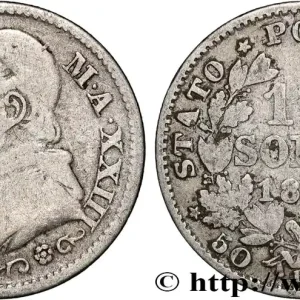 VATICAN ET ÉTATS PONTIFICAUX 10 Soldi (50 Centesimi) Pie IX an XXIII 1868 Rome fwo_889003 Monde Commander Vite