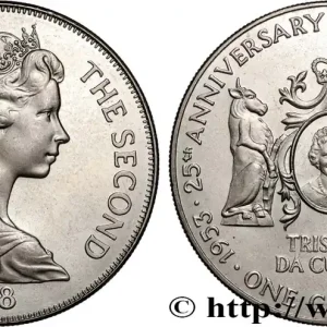 Commander Vite TRISTAN DA CUNHA 1 Crown 25e anniversaire du couronnement d’Elizabeth II 1978 fwo_889048 Monde