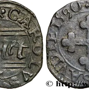 SAVOIE - DUCHÉ DE SAVOIE - CHARLES-EMMANUEL Ier Quart de sol (quarto di soldo) 1590 Chambéry fwo_879425 Monde Satisfait Ou Remboursé