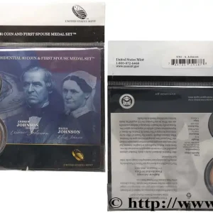 ÉTATS-UNIS D'AMÉRIQUE PRESIDENTIAL 1 Dollar - JOHNSON - 1 monnaie et 1 médaille de l’épouse du Président n.d. fwo_838386 Monde Artisanat