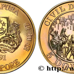 Satisfait Ou Remboursé SINGAPOUR 5 Dollars Défense Civile 1991 fwo_849690 Monde