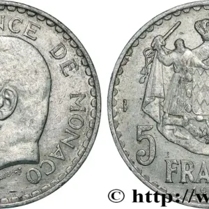 MONACO 5 Francs Louis II 1945 Paris fwo_852910 Monde Exclusif