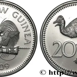 PAPOUASIE NOUVELLE GUINÉE 20 Toea oiseau de paradis / Caosar de Bennett 2009 fwo_863114 Monde Offre Du Jour