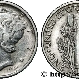 Tendance ÉTATS-UNIS D'AMÉRIQUE 1 Dime Mercury 1918 Denver fwo_868717 Monde