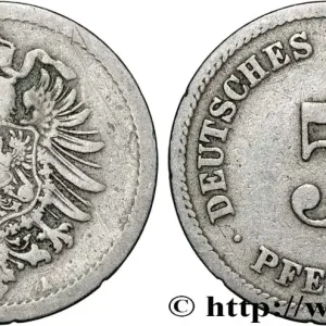 ALLEMAGNE 5 Pfennig aigle impérial 1875 Berlin fwo_868879 Monde Offre Limitée