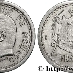 MONACO 2 Francs Louis II 1943 Paris fwo_881760 Monde Original