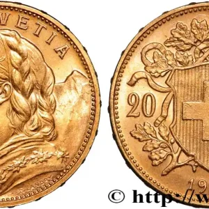 Prix Réduit OR, PALLADIUM ET PLATINE INVESTISSEMENT 20 Francs "Vreneli" 1915 Berne fwo_884428 Monde