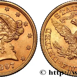 Meilleure Vente OR, PALLADIUM ET PLATINE INVESTISSEMENT 5 Dollars "Liberty" 1897 Philadelphie fwo_887750 Monde