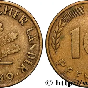Retour Gratuit ALLEMAGNE 10 Pfennig “Bank deutscher Länder” 1949 Hambourg - J fwo_889560 Monde