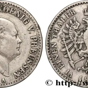 ALLEMAGNE - ROYAUME DE PRUSSE - FRÉDÉRIC-GUILLAUME IV 1/6 Thaler 1860 Berlin fwo_890149 Monde Livraison Gratuite