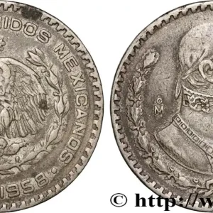 Top Qualité MEXIQUE 1 Peso Jose Morelos y Pavon 1958 Mexico fwo_890349 Monde