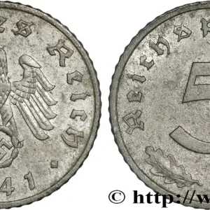 Meilleur Prix ALLEMAGNE 5 Reichspfennig aigle surmontant une swastika 1941 Stuttgart fwo_889828 Monde
