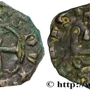 CROISADES - DUCHÉ D'ATHÈNES - GUILLAUME DE LA ROCHE OU MINORITÉ DE GUI II DE LA ROCHE Denier tournois n.d. fwo_890028 Monde Bon Marché