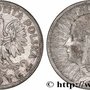 POLOGNE 2 Zlote reine Jadwiga 1933 Varsovie fwo_777688 Monde Super Prix