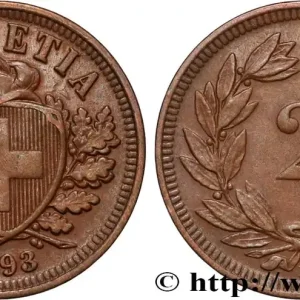 SUISSE 2 Centimes 1893 Berne fwo_816062 Monde Prix Promo