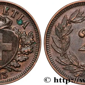 SUISSE 2 Centimes (Rappen) 1913 Berne fwo_816113 Monde Prix Cassé