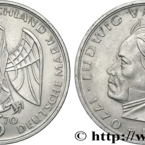 ALLEMAGNE 5 Mark 200e anniversaire de la naissance de Beethoven 1970 Stuttgart fwo_830992 Monde Solde