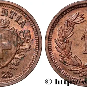 SUISSE 1 Centime (Rappen) Croix Suisse 1925 Berne fwo_836328 Monde Édition Limitée