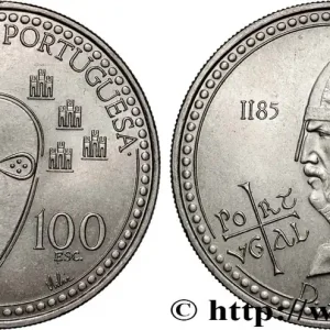 Garantie Incluse PORTUGAL 100 Escudos 800e anniversaire de la mort du roi Alfonso Henriques 1985 Lisbonne fwo_844249 Monde