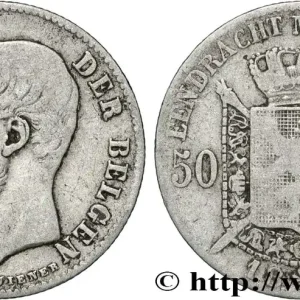 Haute Qualité BELGIQUE 50 Centiemen (Centimes) Léopold II légende flamande 1898 fwo_847975 Monde