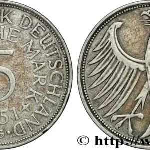 ALLEMAGNE 5 Mark aigle 1951 Karlsruhe fwo_848073 Monde Satisfait Ou Remboursé