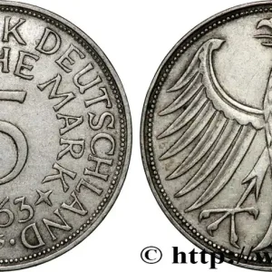 Prix Cassé ALLEMAGNE 5 Mark aigle 1963 Karlsruhe fwo_848076 Monde