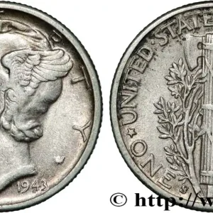 ÉTATS-UNIS D'AMÉRIQUE 1 Dime Mercury 1943 San Francisco fwo_861182 Monde Paiement Sécurisé