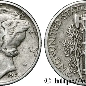 ÉTATS-UNIS D'AMÉRIQUE 1 Dime Mercury 1941 Philadelphie fwo_868713 Monde Solde