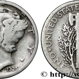 ÉTATS-UNIS D'AMÉRIQUE 1 Dime Mercury 1925 Philadelphie fwo_868774 Monde Livraison Mondiale