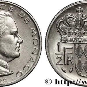 MONACO 1/2 Franc Rainier III 1979 Paris fwo_870143 Monde Vente Directe
