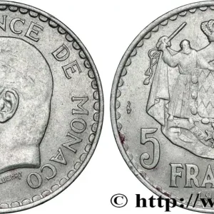 MONACO 5 Francs Louis II 1945 Paris fwo_872150 Monde Prix Cassé