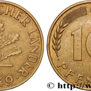 ALLEMAGNE 10 Pfennig “Bank deutscher Länder” 1949 Stuttgart - F fwo_872334 Monde Usine Directe