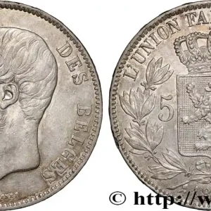 BELGIQUE 5 Francs Léopold II 1870 fwo_883016 Monde Top Vente