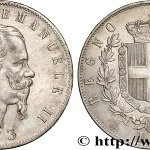 Certifié ITALIE 5 Lire Victor Emmanuel II 1873 Milan fwo_883017 Monde