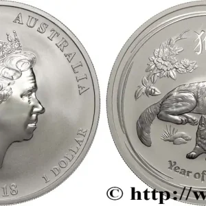 ARGENT D'INVESTISSEMENT 1 Oz - 1 Dollar Proof année du chien 2018 fwo_883079 Monde Meilleur Choix