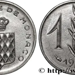 Garantie Incluse MONACO 1 Centime écu couronné 1977 Paris fwo_883104 Monde