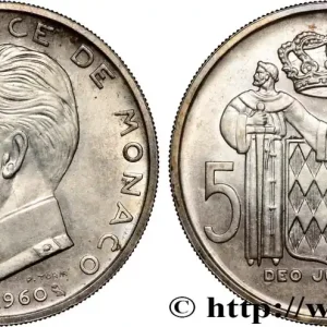 Dernier Modèle MONACO 5 Francs Rainier III 1960 Paris fwo_883130 Monde