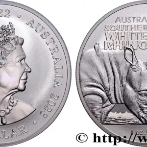 ARGENT D'INVESTISSEMENT 1 Oz - 1 Dollar Proof Rhinocéros Blanc 2023 fwo_883207 Monde Top Vente