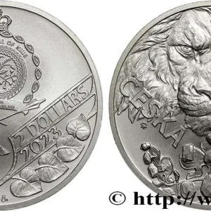 ARGENT D'INVESTISSEMENT 1 Oz - 2 Dollars Lion Tchèque 2023 fwo_883328 Monde Offre Spéciale