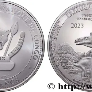 Commander Vite ARGENT D'INVESTISSEMENT 1 Oz - 20 Francs Proof Stégosaure 2023 fwo_883457 Monde