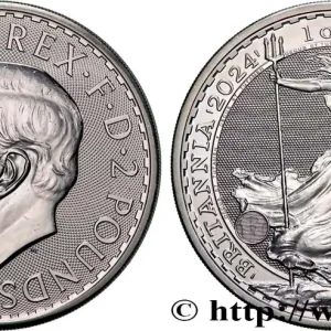 Authentique ARGENT D'INVESTISSEMENT 1 Oz - 2 Pounds Britannia 2024 fwo_883841 Monde